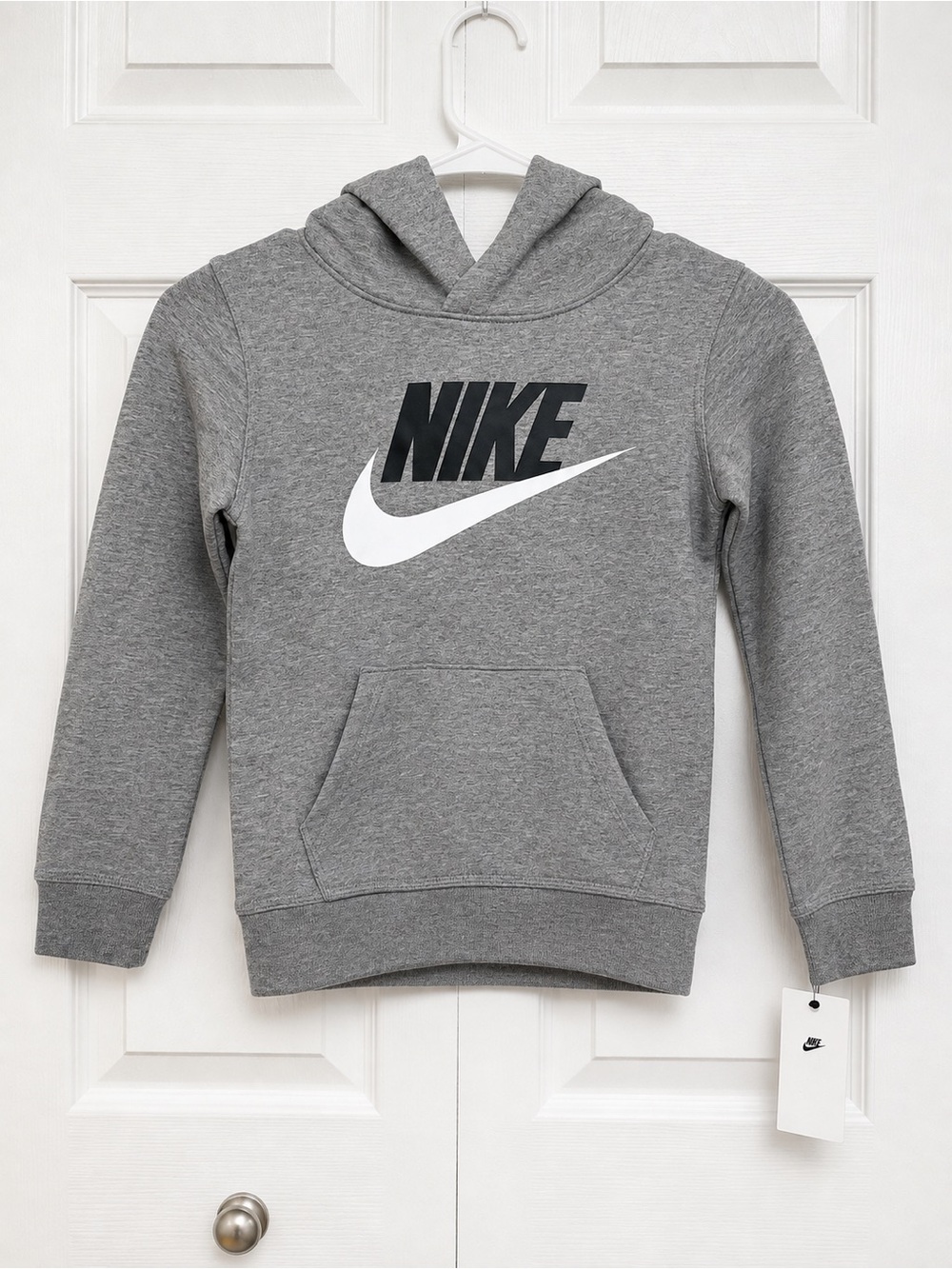 Nike Kids Gray Fleece Pullover Hoodie Size 4-5 Years NWT Logo Swoosh